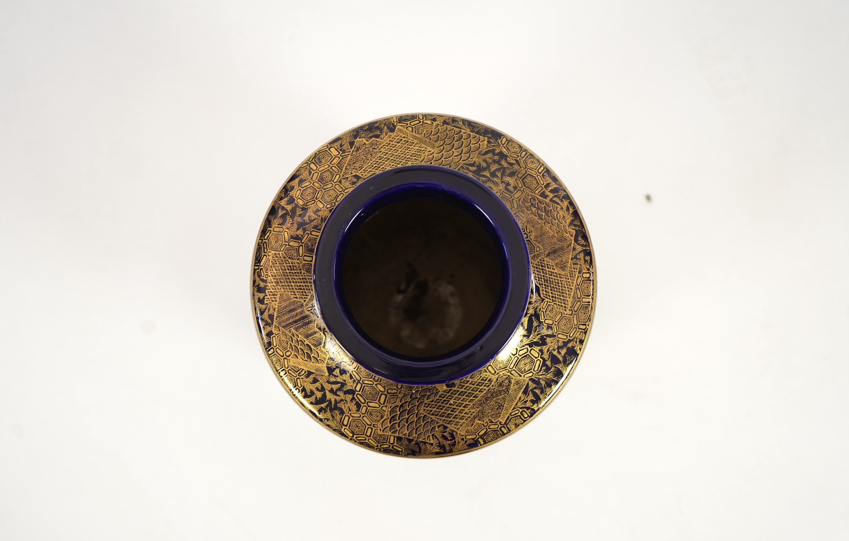 A large Japanese Satsuma pottery vase, early 20th century, 48cm high. Condition - good